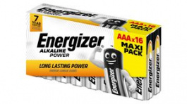 7638900436419 [16 шт], Primary Battery, Alkaline, AAA, 1.5V, Power, Pack of 16 pieces, Energizer