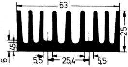 KS63-100E, Heat sink 100 mm 2.5 K/W @ 20 W black anodised, Austerlitz