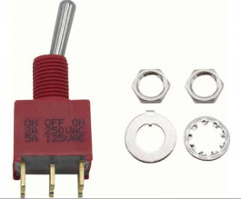 RND 210-00454, Miniature Toggle Switch, On-Off-On, Soldering Lugs, RND Components