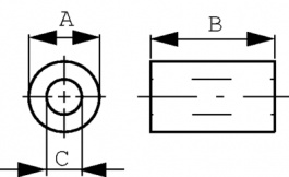 TR-16-8-13, Ferrite core  diam. ‹=  8.2 mm 127 Ohm @ 100 MHz, Kitagawa
