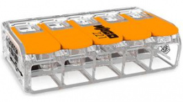 221-615, Клеммник монтажный; 221; самозажимная клемма; 0,5?6мм2; 450В; 41А, Wago