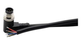 RND 205-01235, M12 Right Angle Plug Cable Connector, 5m, 8 Poles, A-Coded, Solder, RND Connect