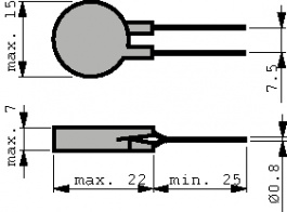 B57237-S330-M, NTC-резистор, дисковый 33 Ω, TDK-Epcos