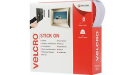 VEL-EC60219, Stick On Hook and Loop White 20 mmx10 m, VELCRO