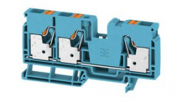 2490510000, Terminal Block, Push-In, 3 Poles, 57A, 10mm2, Blue, Weidmuller