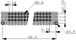 364914, Multipole plug, C 64-p DIN 41612, Erni / TE