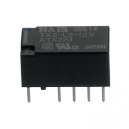 TX2-L2-12V, Signal relay 12 VDC 720 Ohm 200 mW THD, Panasonic