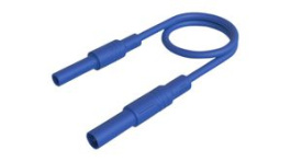 MAL S GG-B 100/2,5 BLUE, Test Lead, Plug, 4 mm - Socket, 4 mm, Blue, Nickel-Plated Brass, 1m, Hirschmann
