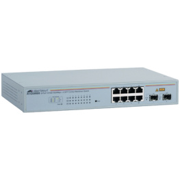 AT-GS950/8, Switch 8x 10/100/1000 2x SFP Desktop 19", Allied Telesis