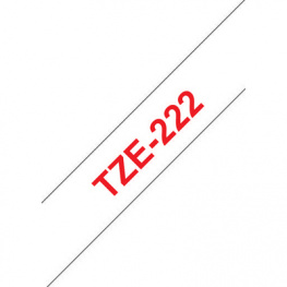 TZE-222, Этикеточная лента 9 mm красный на белом, Brother