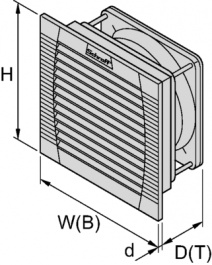 60715-171, Filter Fan 252 x 252 x 119 mm 156 m3/h 45 W, Schroff