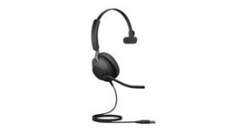 24089-899-999, Headset, Evolve 2-40, Mono, On-Ear, 20kHz, USB, Black, Jabra