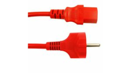 BAC2549, Schuko to IEC Lead, 500mm, Red, Cliff