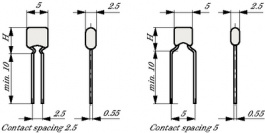 B37979-G1100-J54, ceramic capacitors 10 pF 100 VDC 5.08 mm, TDK-Epcos