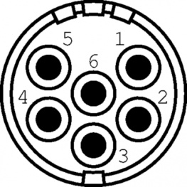 7410 0 06 03 0, Appliance plug, 6-pin 6P, Hummel