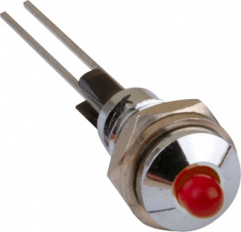 2663.8021, Индикат.лампа: LED; выпуклый; красный; Oотв: O6мм; латунь; OLED:3мм, Mentor