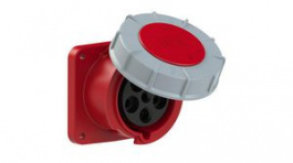 3355-6, CEE Socket POWER TWIST 5P 25mm² 63A IP67 400V Red, PC Electric