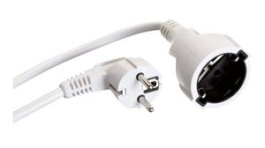 341.285, Extension Cable IP20 PVC CEE 7/7 Plug - DE Type F (CEE 7/3) Socket 3m White, Bachmann
