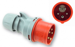 7025-6TT, Connector: AC supply 3-phase; Turbo Shark; phase crossover; plug, PCE Electric