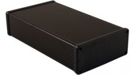 1455Q2202BK, Extruded Enclosure, Black, 125 x 220 x 52 mm, Aluminium, 1455, Hammond