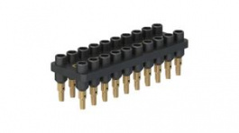 63.9358-21, Гнездовая рейка; Разъем: "банан" 2мм; черный; 70ВDC; 10А; 33ВAC, Staubli (former Multi-Contact )