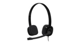 981-000589, Headset, H151, Stereo, On-Ear, 20kHz, Stereo Jack Plug 3.5 mm, Black, Logitech