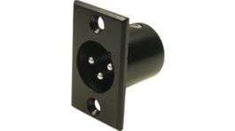 FC6106, Гнездо; XLR; "папа"; PIN:3; на панель, винтами; пайка; черный, Cliff