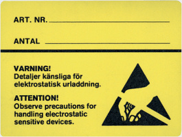 42-150-6005, ESD Label, swe / eng, 84 x 63 mm, Eurostat