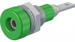 23.0060-25, Panel Mount Socket 2mm Green 10A 60V Optalloy-Plated, Staubli (former Multi-Contact )