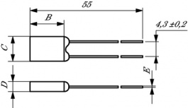 X22, Thermal fuse, radial 112 degC, Elcut