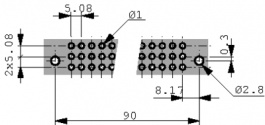 09062327894, Multipole socket F 32-p DIN 41612, Harting
