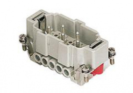 CMEM 03 T, CME, 3 poles + earth, male insert, with male contacts, silver plated, ILME