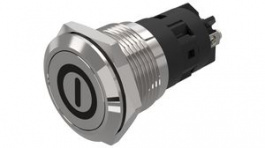 82-5152.1000.B001, Pushbutton Switch, 1CO, Momentary Function, Silver, EAO
