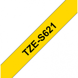 TZE-S621, Этикеточная лента 9 mm черный на желтом, Brother