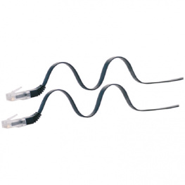 PB-FL-45-60-S, Patch Cable, flat CAT5 U/UTP 20 m Black, Maxxtro