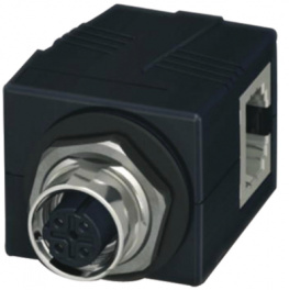 1414397, CUC-BH-M12D1PBK-A/R4BE Panel mount jack M12 D-coded to RJ45 8 Shielded, Phoenix Contact