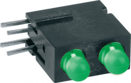 1801.8833, PCB LED 3 mm round Green/Green low current, Mentor