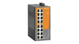 2682150000, Ethernet Switch, RJ45 Ports 16, 100Mbps, Unmanaged, Weidmuller