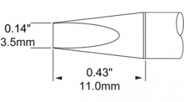 SFP-CH35, Soldering Rework Cartridge Chisel 3.5 mm 390 °C, Metcal