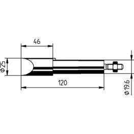 302 MZ/SB, Soldering tip Chisel shaped 25 mm, Ersa