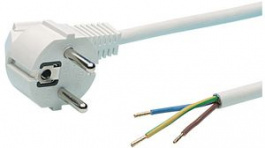 RND 465-00958, Mains Cable Type F (CEE 7/4) - Open End Connector 3m White, RND Connect
