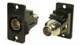 CP30638MB, RF Panel Feed-Through 75Ohm, Black Metal, CSK, BNC Socket - BNC Socket, Cliff