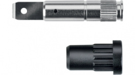 EPB 6792 Ni / FST 4.8x0.8 / SW, Press-in Socket diam 4 mm black, Schutzinger