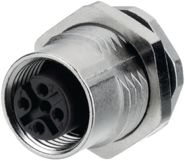 09 3432 92 04, Panel-mount socket, 713 series 4-pole M12, Binder