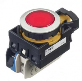 CW4L-A2E10Q4R, Illuminated Pushbutton Switch, 10 A, 24 VAC/VDC, IDEC