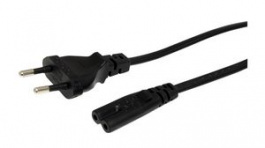 PXTNB2SEU1M, IEC Device Cable Euro Type C (CEE 7/16) Plug - IEC 60320 C7 1m Black, StarTech.com