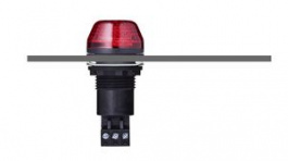 800502404, LED Signal Beacon, Continuous/Flashing, Red, 12VAC / DC, Panel Mount, IBS, Auer Signal
