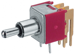 2A23-N2F2H9AE, Subminiature Toggle Switch, On-Off-On, Solder-In Pins, Bent, Eledis