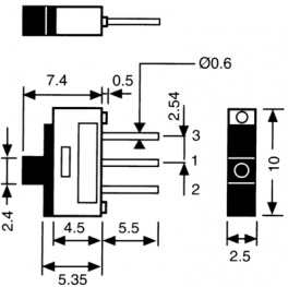 09.03290.01, Slide switch on-on 1P, EAO