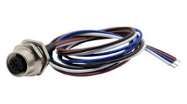RND 205-01177, M12 Sensor Circular Connector, Straight, Socket, 4 Poles, A-Coded, Solder, RND Connect